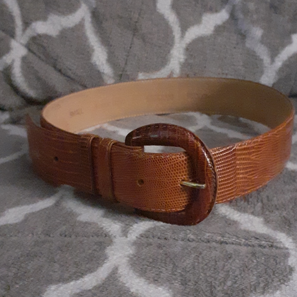 Genuine lizard skin belt